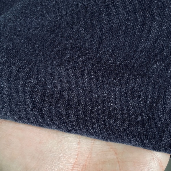 BODEN // navy blue velour velvet fit & flare  mini dress shirt sleeve polka dot - Picture 4 of 12